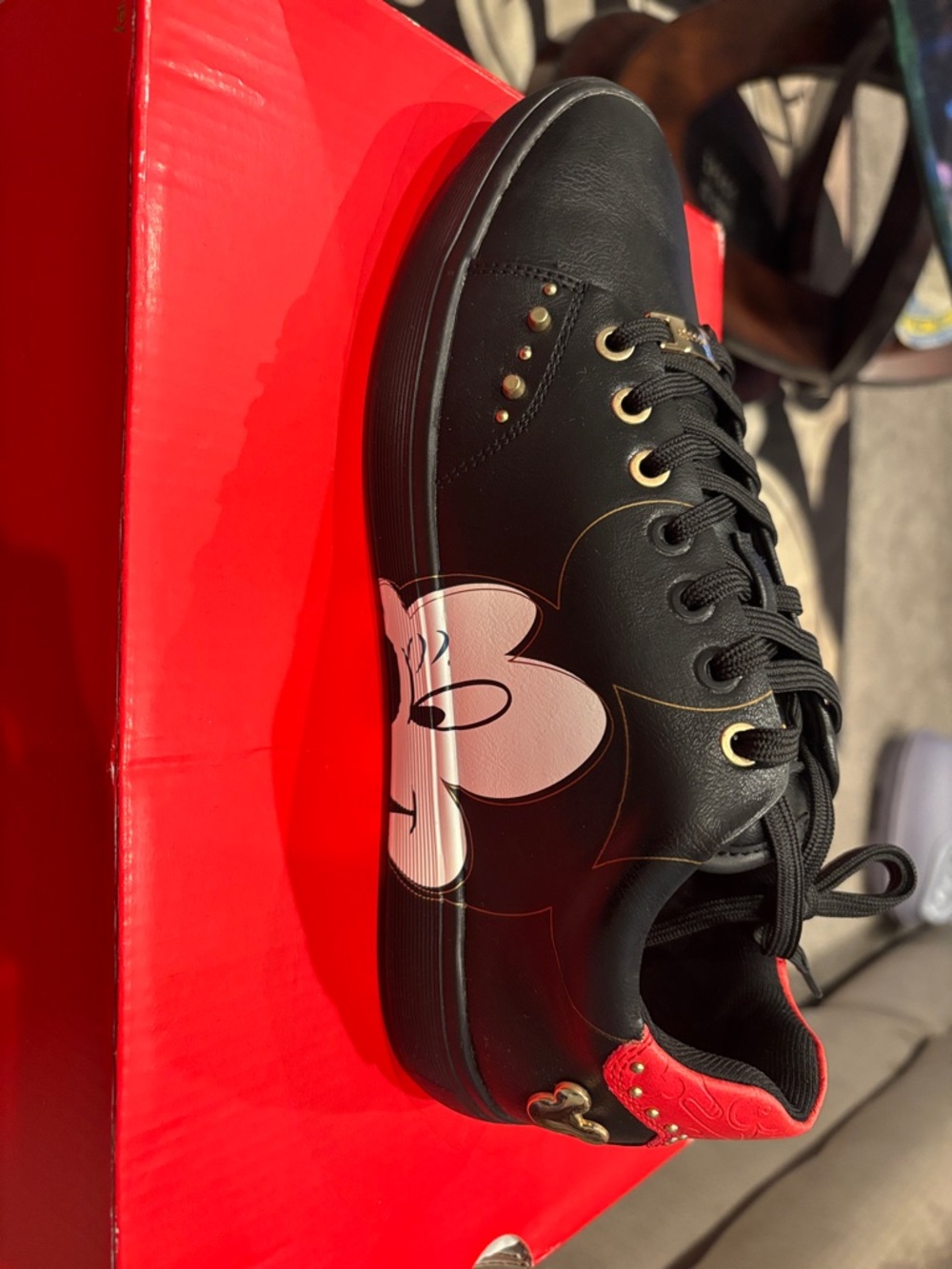 Aldo Black Low-Top Sneaker with White Graphic Accent